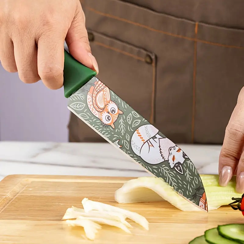 3 Pieces Stainless Steel Colour Printed Knife