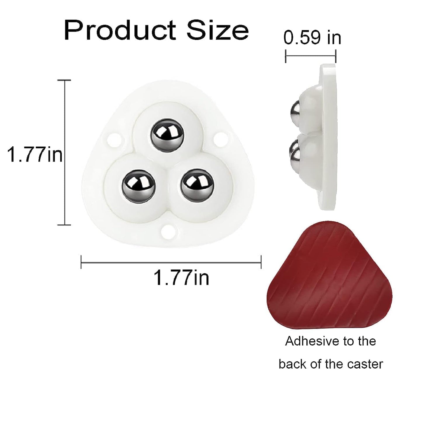 4pcs Caster Wheel Self Adhesive Caster Wheel 360° Swivel Wheels for Furniture, Small Appliance, DIY Modification Moving Table Heavy Duty...