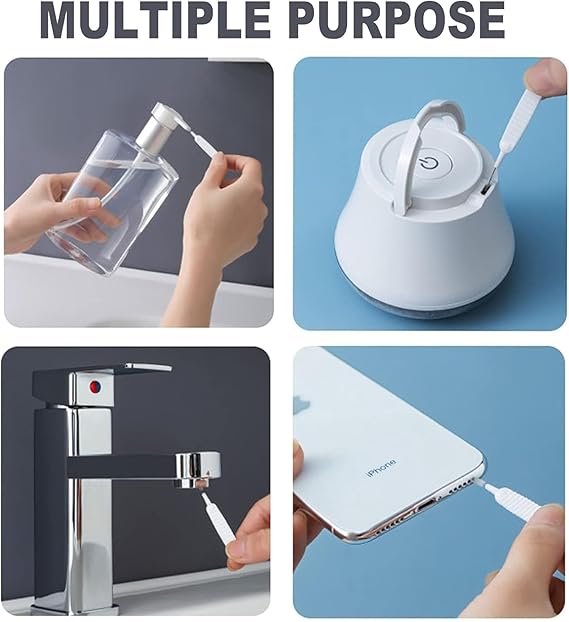 Polypropylene Handle FEORA 20 PCS Shower Nozzle Gap Hole Cleaning Brush Pin Brush Shower Head Cleaning Tools Anti Clogging Cleaner Keyboard Mobile Speakers Brush's Bathroom Supplies, White