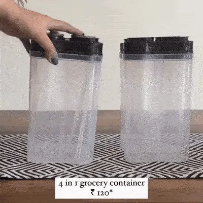 Airtight Transparent 4 Section Container 2500ml