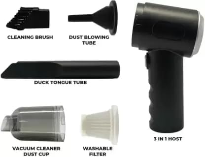 Car Vacuum Cleaner 3 in 1 with 3 Attachments & Blower | Cordless Handheld Vacuum Cleaner for Wet & Dry Cleaning for...