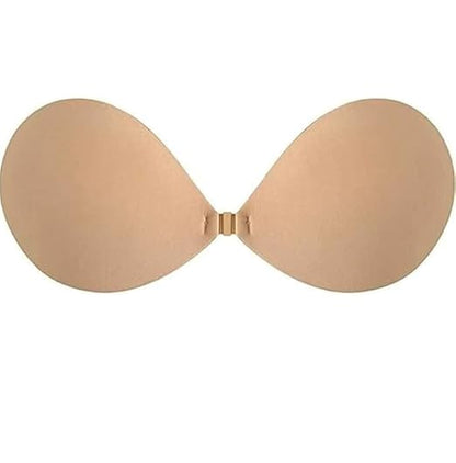 Push-Up Bra, Wire-Free, Nude, Silicone Backless (in, Cup Band, A, Beign)