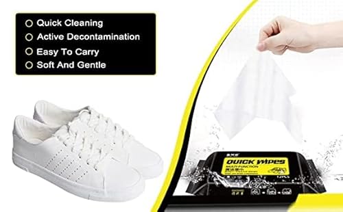Sneaker Cleaner Shoe Cleaning Wipes (80 Pieces) Sneaker Wipes for Shoes: Quick Remove Dirt Stain Shoe Cleaner Wipes, Multicolor (Pack of 1)