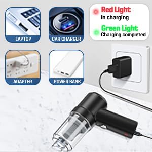 Car Vacuum Cleaner 3 in 1 with 3 Attachments & Blower | Cordless Handheld Vacuum Cleaner for Wet & Dry Cleaning for...