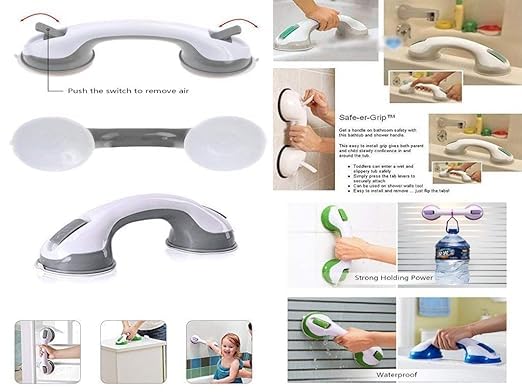 Plastic Bathroom Helping Handle Bathroom Toilet Old Age People Disability Grip Handle Bathroom Grab Bar, Strong Suction Shower Handle Without Drilling