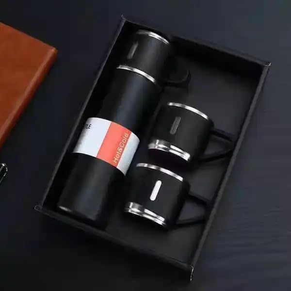 500ML Stainless Steel Water Bottle with Gift Box | Thermos with Coffee Tumbler Tea Mug Set Portable | Business | Travel