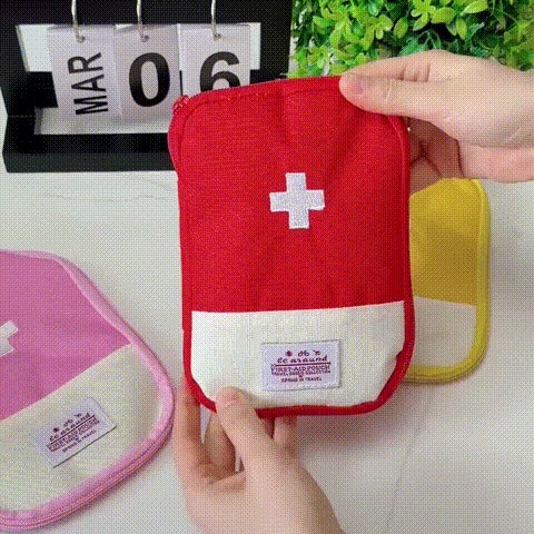 Mini First Aid Kit Travel Pouch Medicine Storage Bag