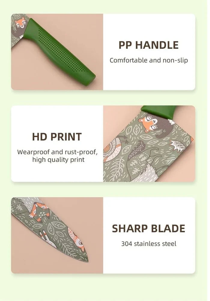 3 Pcs Sharp Printed Knife Set