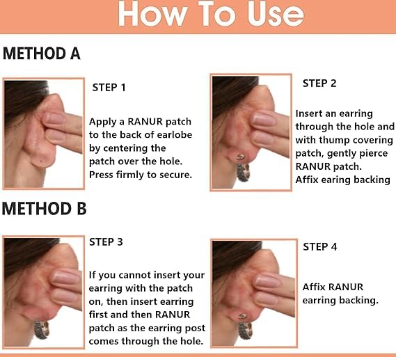 Ear Lobe Support Patches: Invisible Earring Lobe Support Patches PACK OF 100