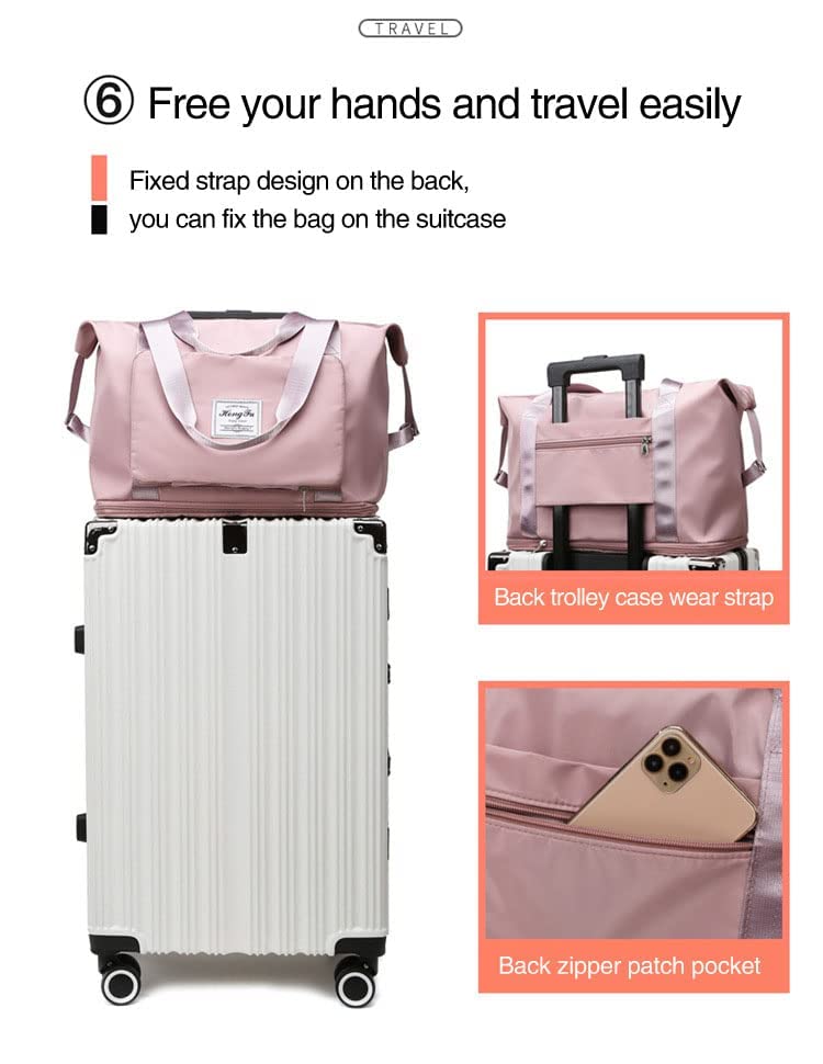 nylon 22 Cms Duffle Bag(Foldable Travel Duffle_Pink)