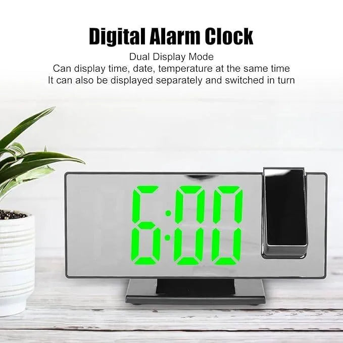 LED Digital alarm clock with 180° rotatable Projector