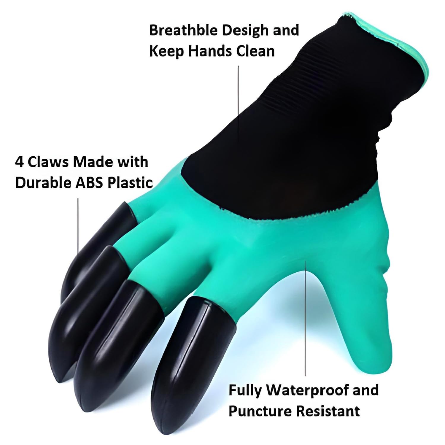 Gardening Gloves 1 Pair – Heavy Duty Garden Work & Farming Gloves with ABS Claws, Scratch-Resistant, Non-Slip, Waterproof, Durable Protective Gloves for Digging, Planting & Outdoor Use