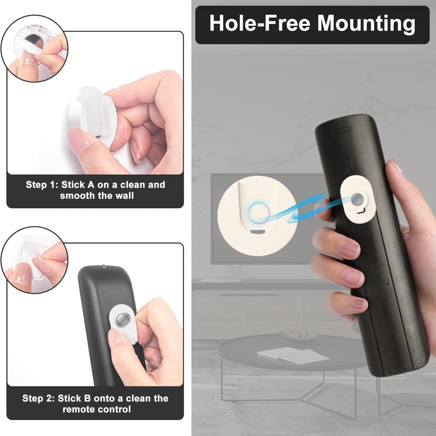 Self-Adhesive Magnetic Remote Control Holder Wall Mount – No Drilling, Non-Marking Tape, Universal Organizer Stand for AC, TV, Fan Remote &...