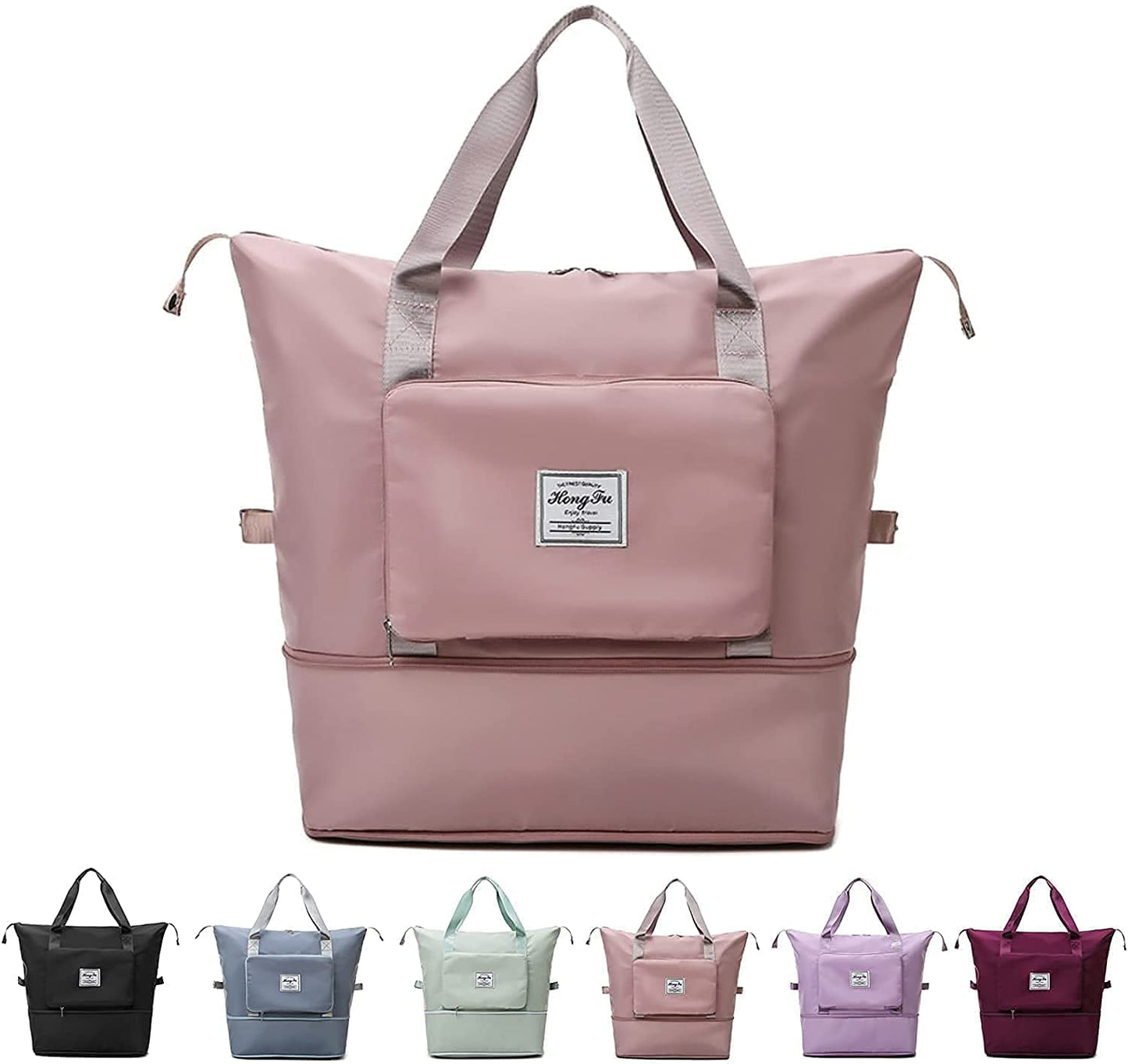 nylon 22 Cms Duffle Bag(Foldable Travel Duffle_Pink)