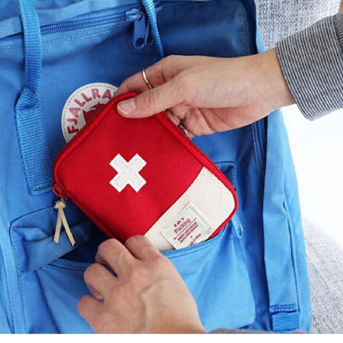 Mini First Aid Kit Travel Pouch Medicine Storage Bag