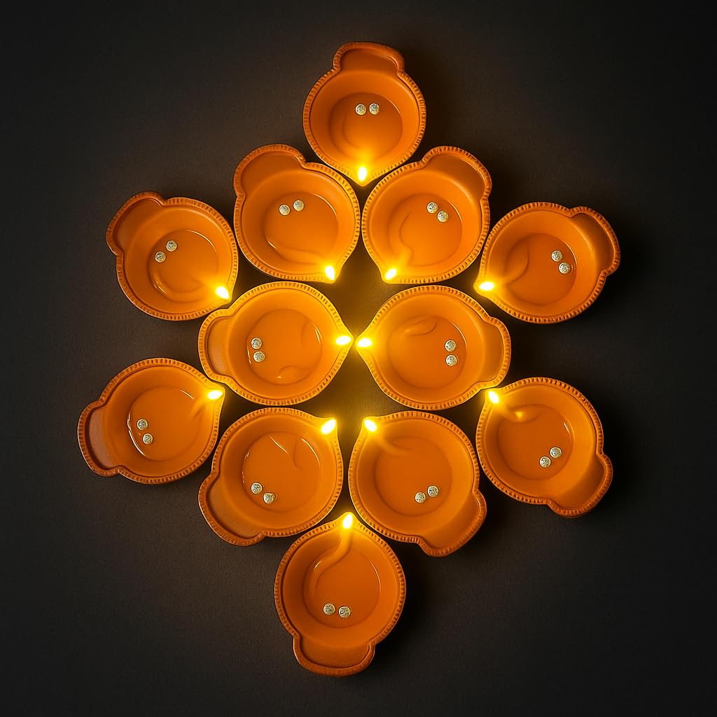 Water Diyas for Home Decoration High Quality | | Diwali Decoration for Home Light | Replaceable Battery| Flameless | Pet Friendly | Water Sensor |Diya Lights