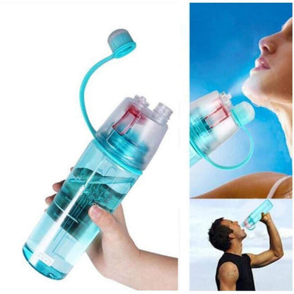 Polypropylene 2 In 1 Drink & Mist Water Bottle | Spray Water Bottle, 600 Ml (multicolor)