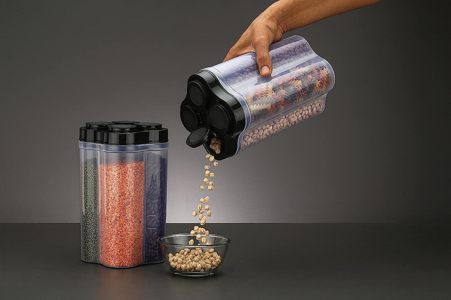 Airtight Transparent 4 Section Container 2500ml