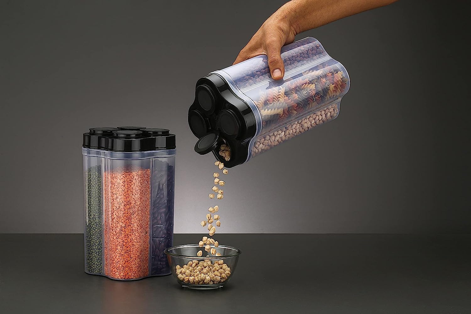 Airtight Transparent 4 Section Container 2500ml