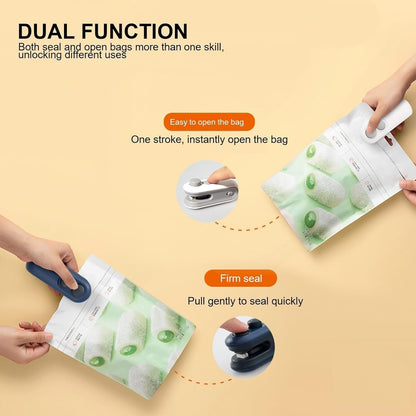 Portable Mini Sealing Machine 2 in 1 USB Rechargeable Magnetic Heat Sealing & Cutting Bag Sealer, Plastic Bags Sealing Machine