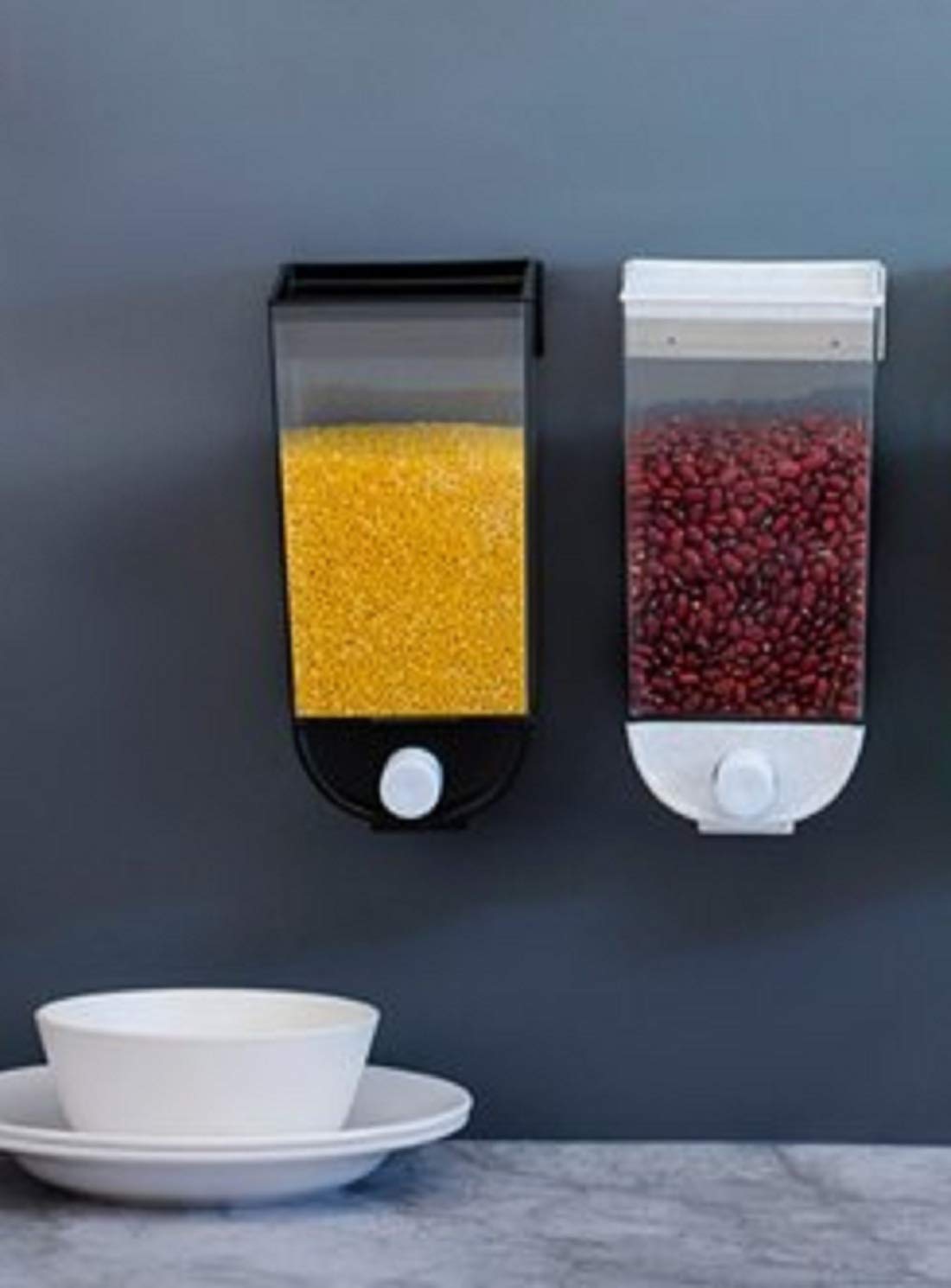 Push Button Storage Container/Wall-Mounted Storage Container/Punch Free Press Type Storage Tank 1100 ml( Pack of 2Piece)