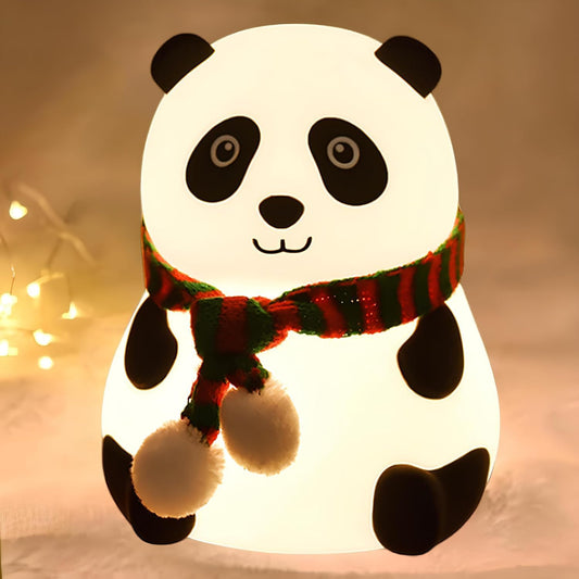 Life-panda Night Light for Kids - Soft Silicone Rechargeable Lamp with Tap Control.