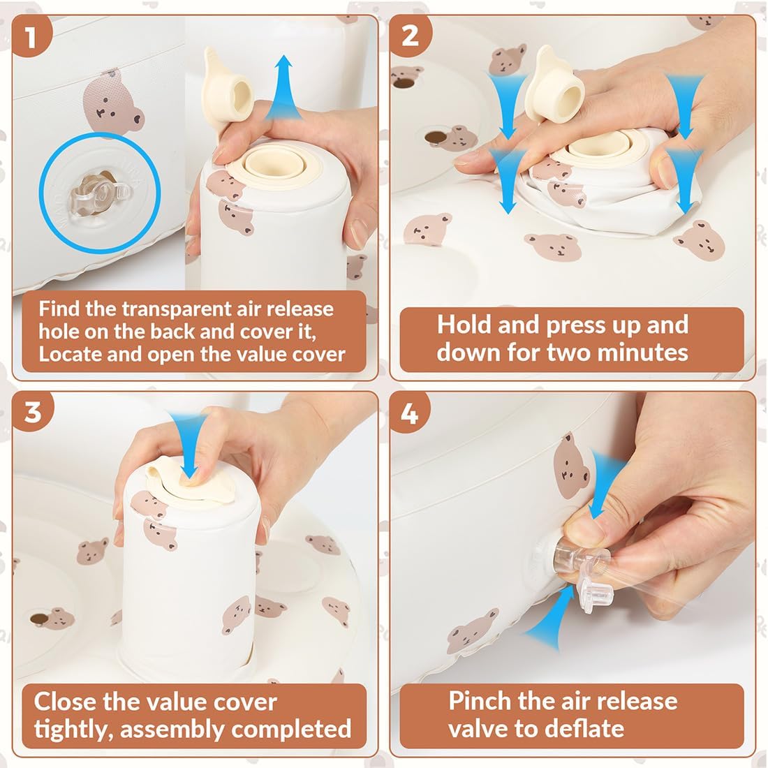 Inflatable Baby Floor Seat with Built in Air Pump