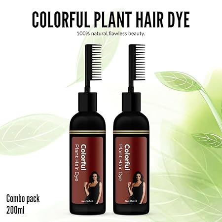 Colorful Plant Hair Dye Comb Shampoo – 100ml (Pack of 2)