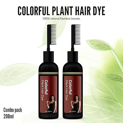 Colorful Plant Hair Dye Comb Shampoo – 100ml (Pack of 2)