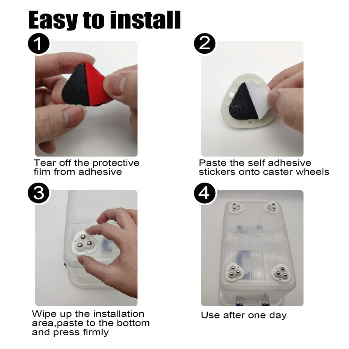 4pcs Caster Wheel Self Adhesive Caster Wheel 360° Swivel Wheels for Furniture, Small Appliance, DIY Modification Moving Table Heavy Duty...