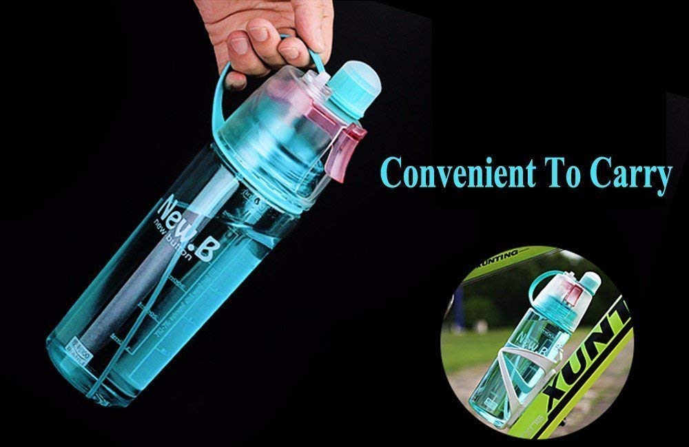 Polypropylene 2 In 1 Drink & Mist Water Bottle | Spray Water Bottle, 600 Ml (multicolor)