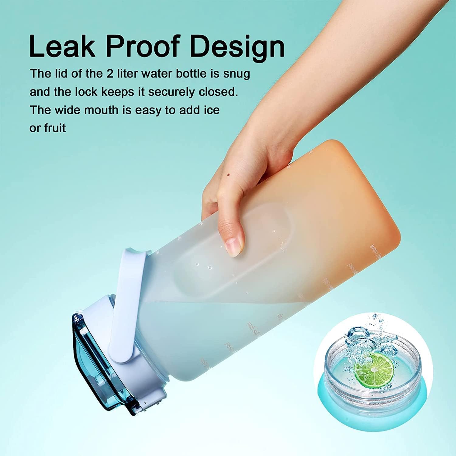 3 in 1 Leakproof Durable BPA-Free Non-Toxic Unbreakable Silicone Water Bottle with Motivational Time Marker for Office, Home, Outdoor Fitness and Gym