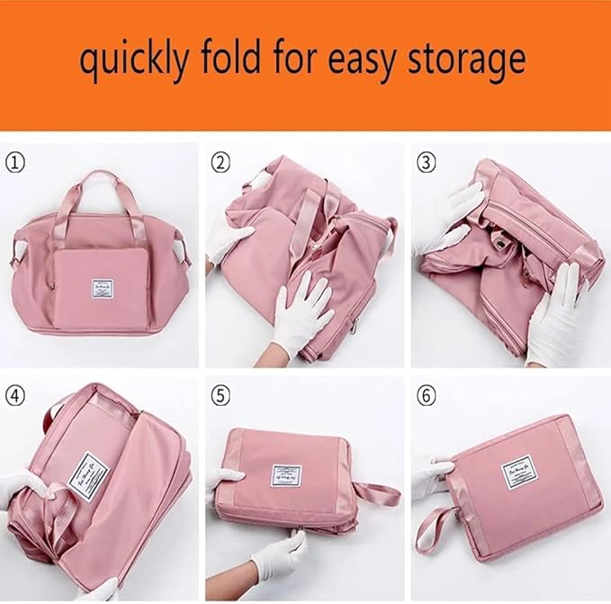 nylon 22 Cms Duffle Bag(Foldable Travel Duffle_Pink)