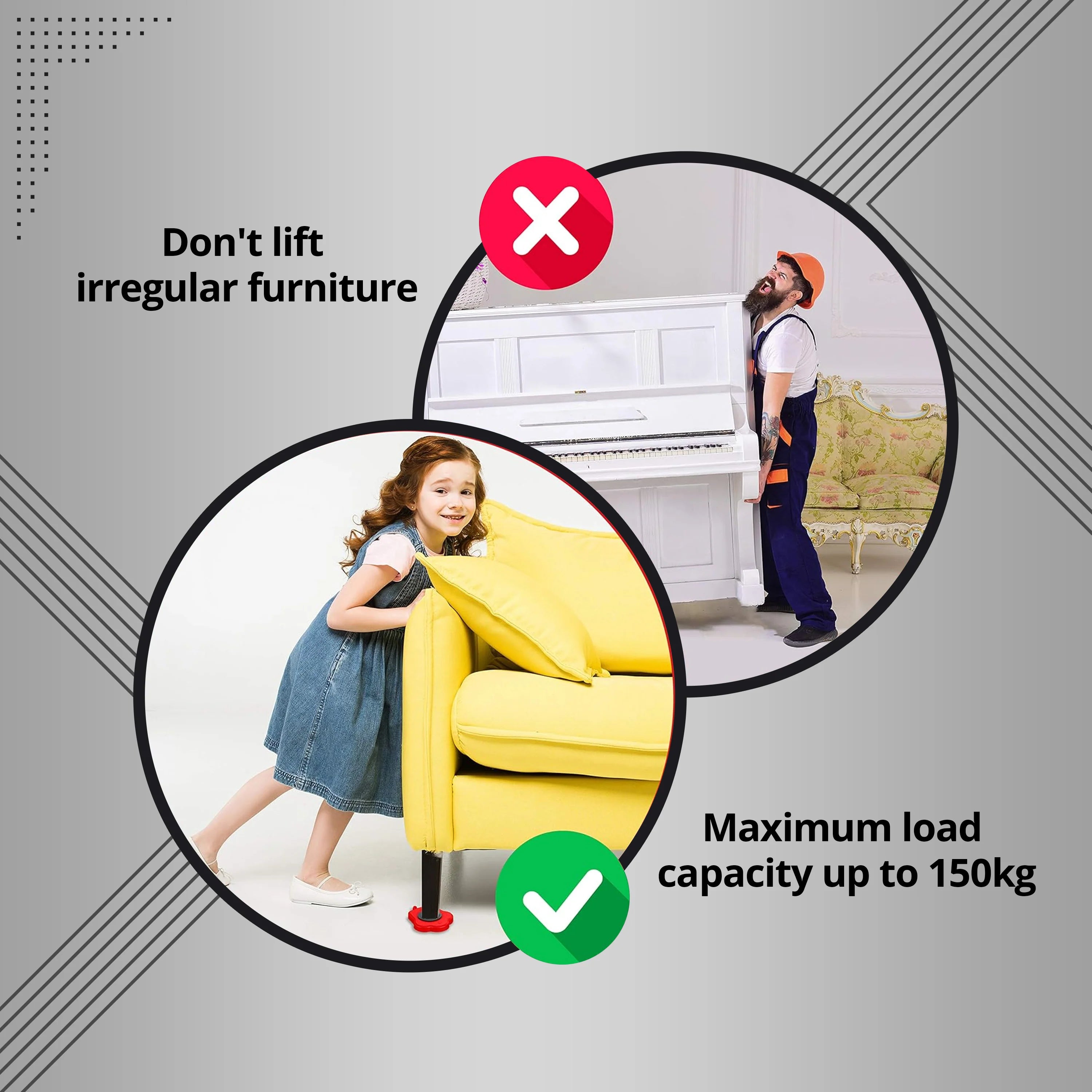 4 Pcs Furniture Lifter Mover Tool Set