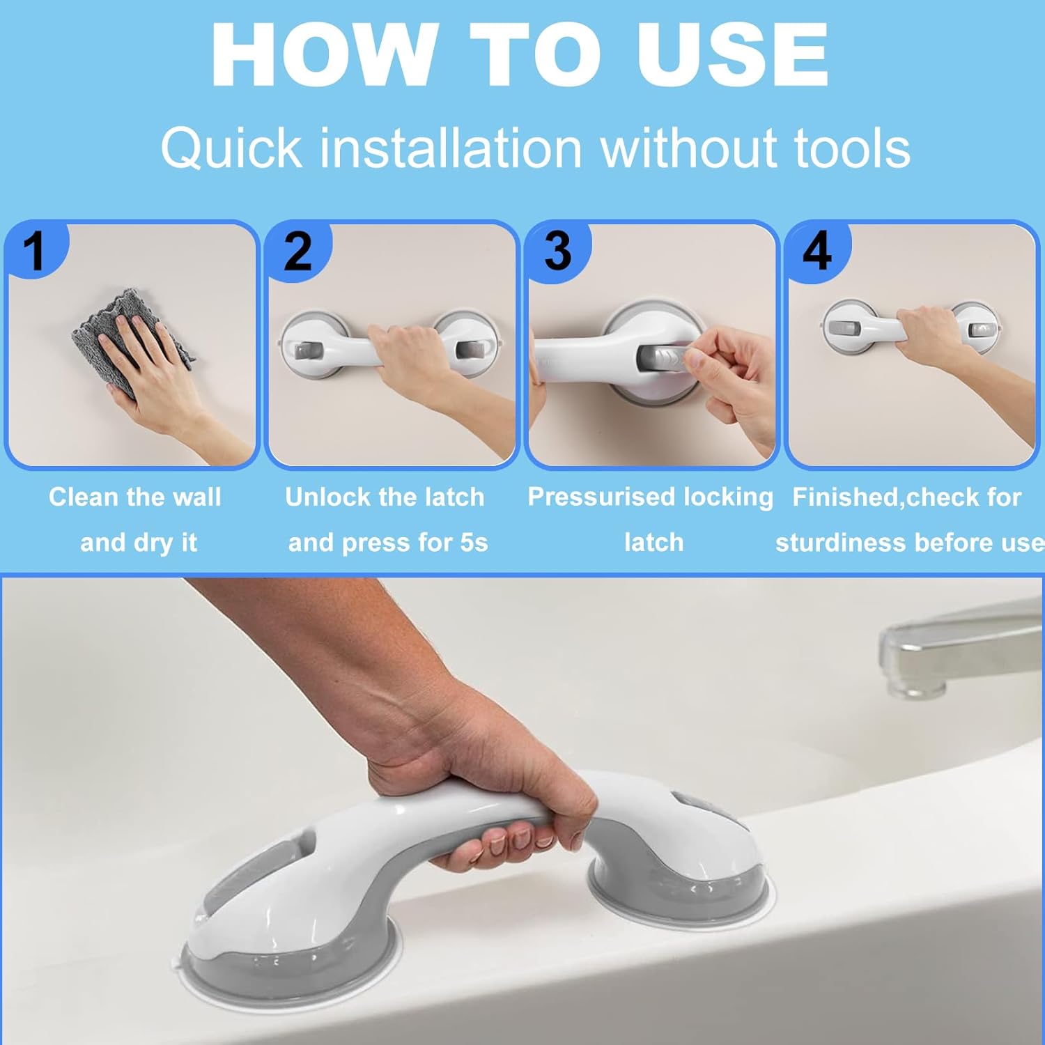 Suction Cup Bathroom Handle