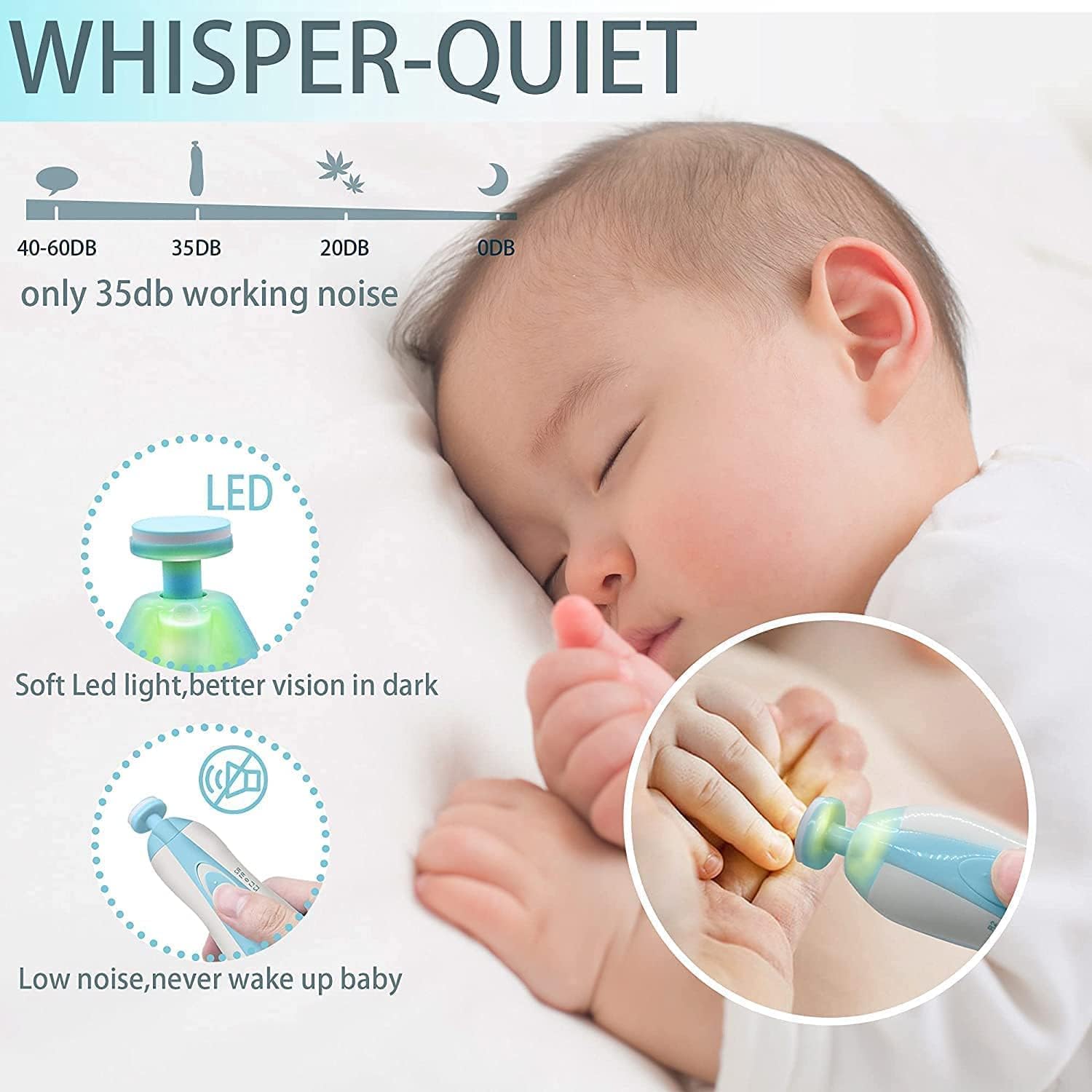 Baby Nail Trimmer for New Born with Lights