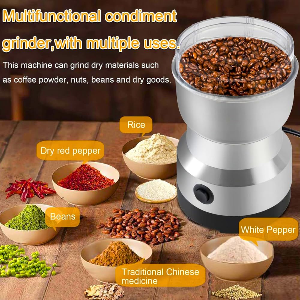 Mixer Grinder, Multifunction Small Food Grinder Grain Grinder, Portable Coffee Bean Grinder
