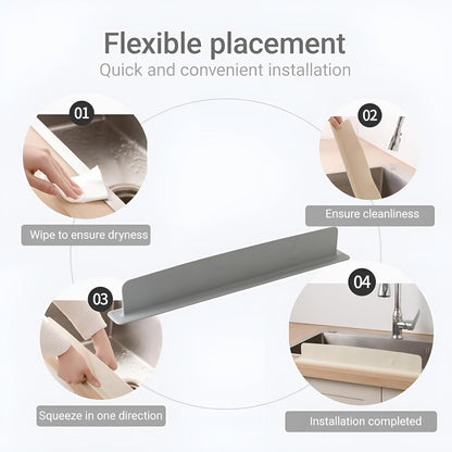 Sink Splash Guard In Kitchen Pack Of 1 | Silicone Splash Guard for Kitchen Island, Countertop, Stove & Sink Protection – Oil, Water, Stain Resistant, Easy Clean, Durable (1)