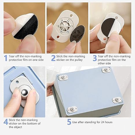 Heavy Duty Caster Wheels Set for Tables and Furniture pack of 12