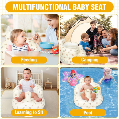 Inflatable Baby Floor Seat with Built in Air Pump