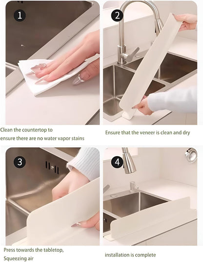 Sink Splash Guard In Kitchen Pack Of 1 | Silicone Splash Guard for Kitchen Island, Countertop, Stove & Sink Protection – Oil, Water, Stain Resistant, Easy Clean, Durable (1)