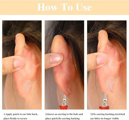 Ear Lobe Support Patches: Invisible Earring Lobe Support Patches PACK OF 100