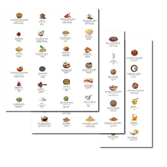 60 PCs Kitchen Container Sticker Waterproof