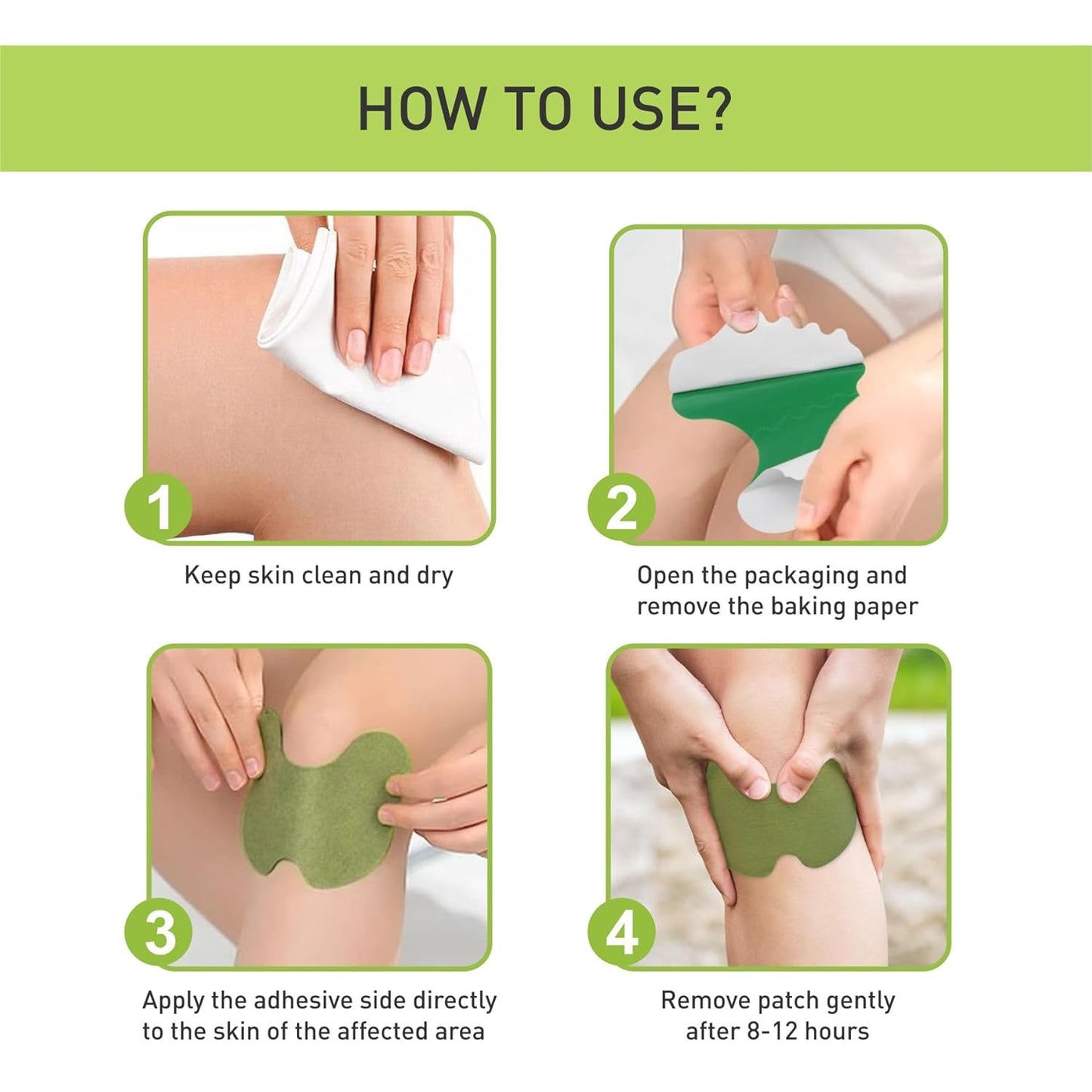 Adhesive Knee Patches Made with Natural Herbs for Wellness (10 Patches)