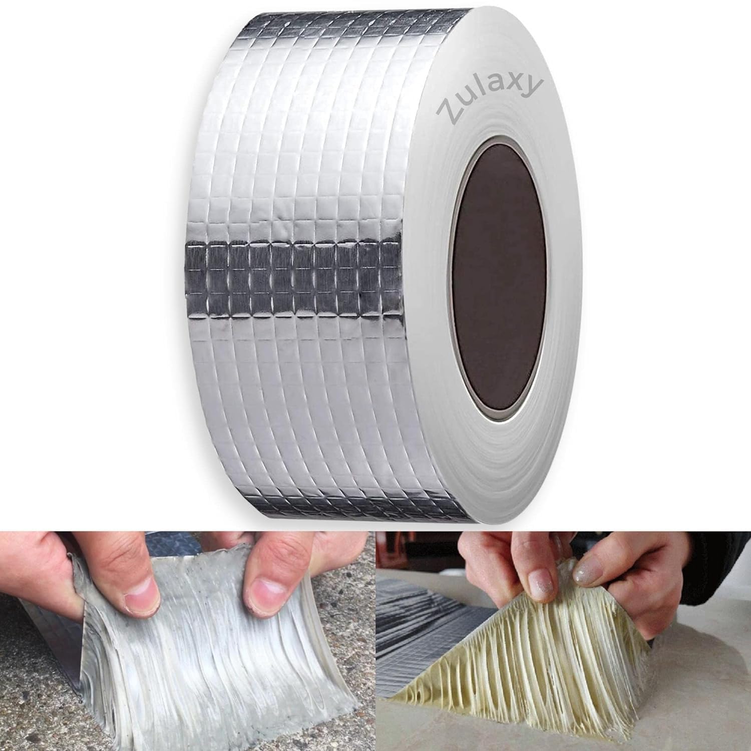 Leakage Repair Waterproof Tape for Pipe Leakage Roof Water Leakage Solution Aluminum Foil Tape Waterproof Adhesive Tape Sealing Butyl Rubber Tape for Surface Crack, Pipe Repair 2Inch 5M