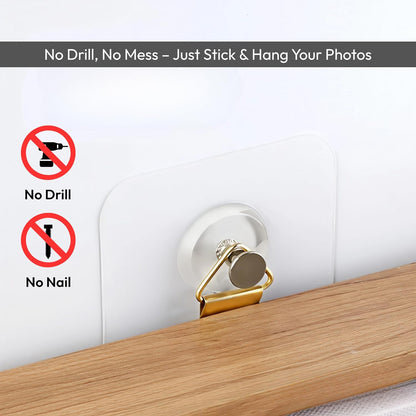 Photo Frame Hooks for Wall Without Drilling, 10 Pack