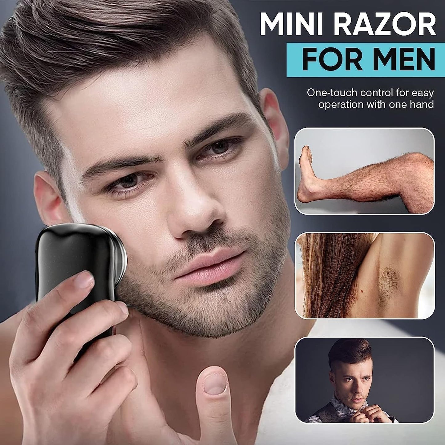 New Upgrade Mini Electric Razor Shavers For Men, Rechargeable Shaver Easy One-Button Use Suitable For Home,Car,Travel Christmas Gifts