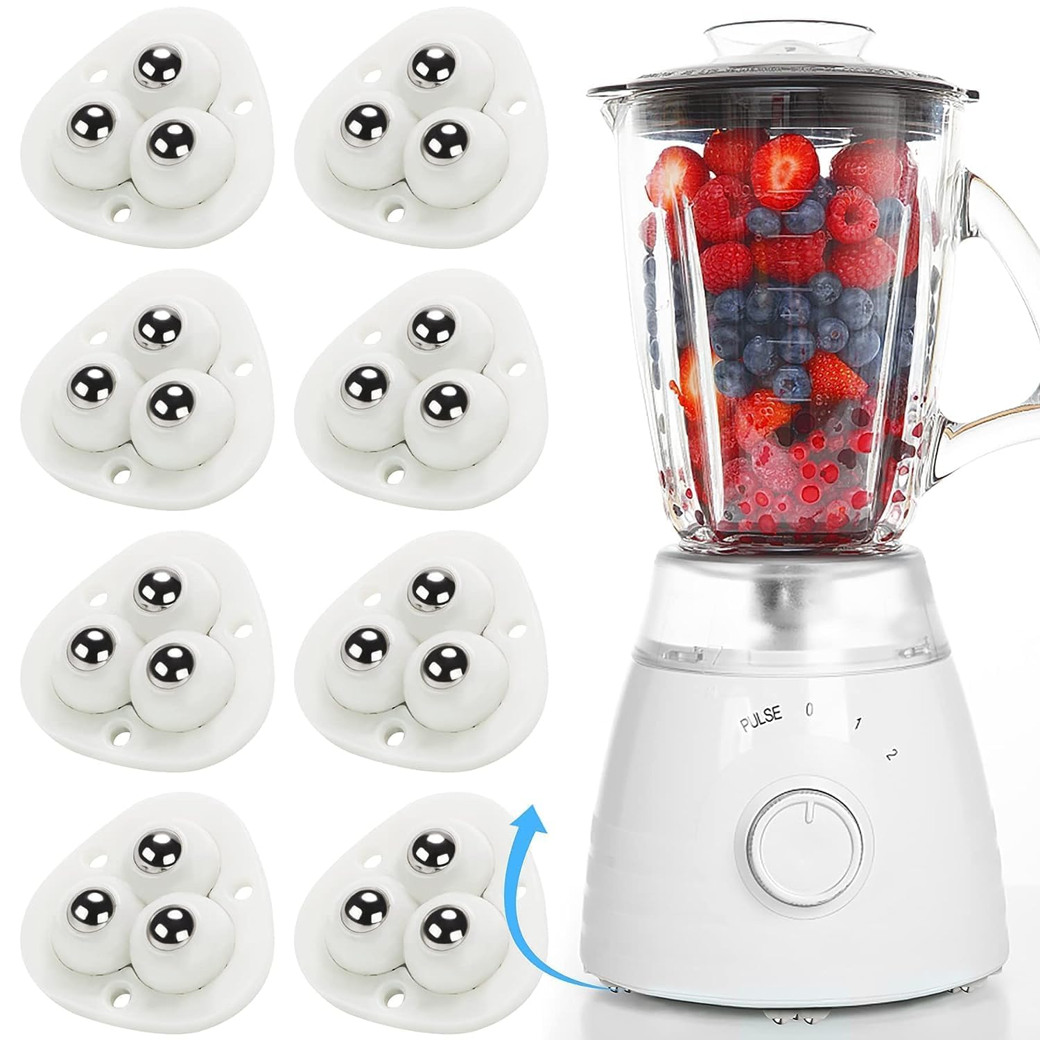 4pcs Caster Wheel Self Adhesive Caster Wheel 360° Swivel Wheels for Furniture, Small Appliance, DIY Modification Moving Table Heavy Duty...