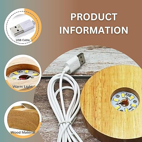 3D Galaxy Crystal Ball Night Lamp - Engraved USB Table LED Wooden Light for Home Office Decoration and Birthday Gift (Galaxy)(Warm White)