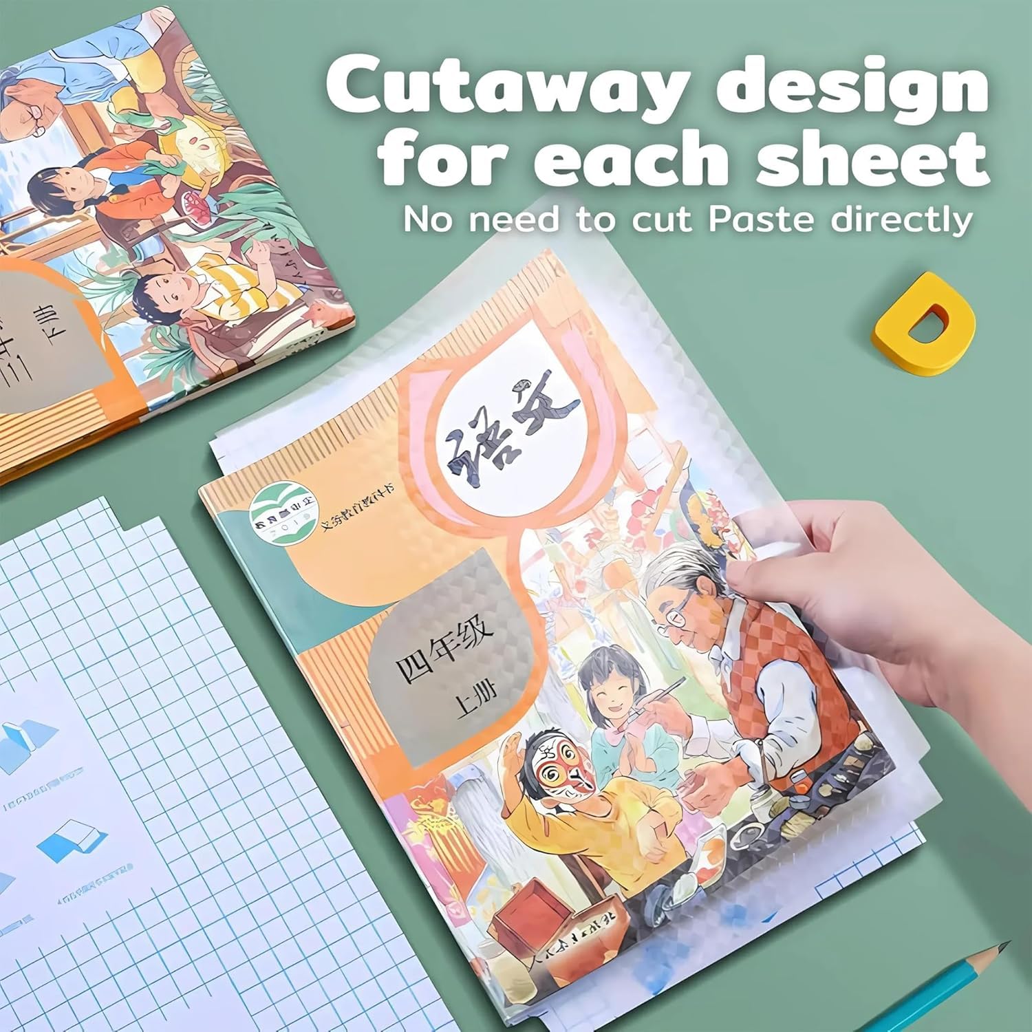 Transparent Paper Sticker Book Cover Film Book Binding Cover [30 Pcs- 3 Different Sizes -10 Each] Waterproof Self-Adhesive Book Cover for Office...